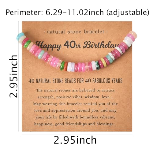 Image of Natural Stone Bracelet for Women Birthday Gifts for Mom Daughter Beaded Bracelets for Bestie Sister Bead Bracelet for Grandma