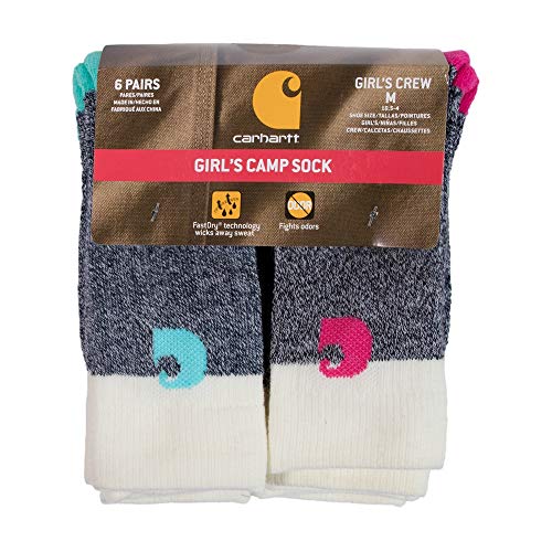 Carhartt girls Camp Crew Sock 6 Pairs Pack