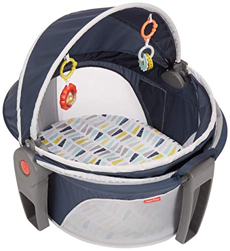 Image of Fisher-Price On-The-Go Baby Dome Citron Wedge, Travel Portable Play and Napping Space with Canopy and Toys