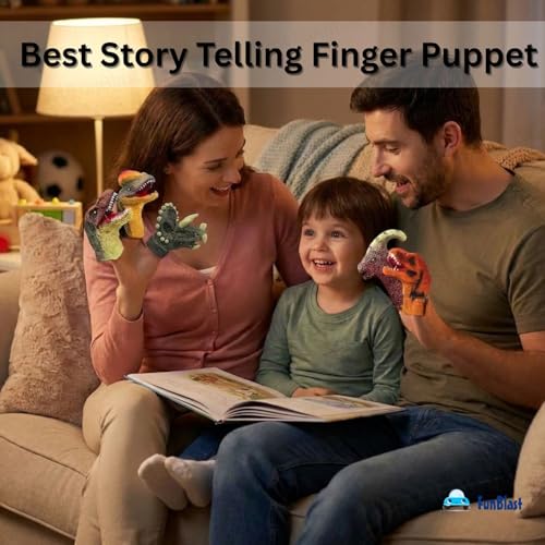 Image of FunBlast Finger Puppets Toys for Kids - Pack of 5 Dinosaur Puppets Toys for Kids, Washable Finger Puppets for Toddlers, Colorful Storytelling Puppet Toy Children - Random Color & Design