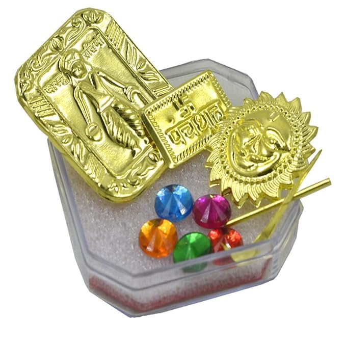 Vastu Pratima Set/Vastu Shanti Set for Home & Office Grah Pravesh Puja House Warming/Gold Plated Panchdhatu/Surya Pratima/Panchratna/Vastu Purush/Taar-image-40