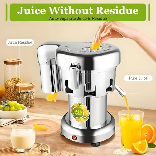 Extracteur de jus Professionnel, centrifugeuse en Acier Inoxydable 370 W pour Fruits et légumes, qualité Industrielle. – Image 4
