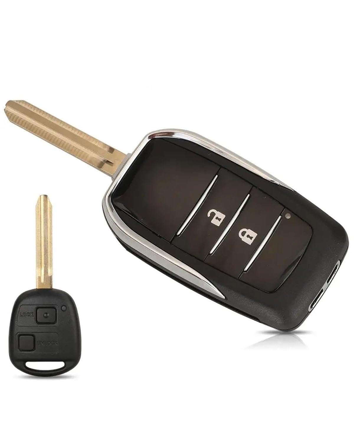 Car Key Shell Cover For Toyota Yaris Prado Tarago Camry Corolla Cruiser Lexus GX470 LS300 LS400 RX300,Folding Remote Control Car Key Fob Shell Cover Car Key Case Replacement,A-2b Toy43