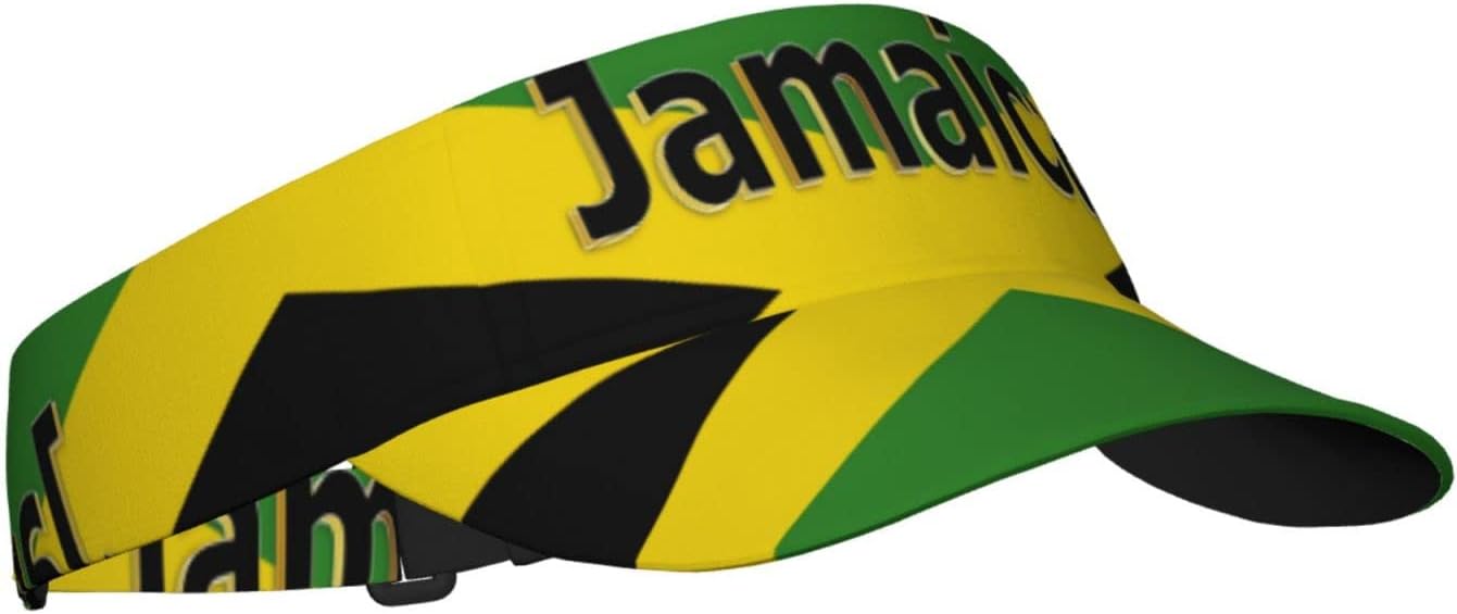 Vintage Jamaica Flag Jamaican Hats Sun Visor Sun Sports Adjustable Visor Hat for Men Women Black Gold Green - Image 2