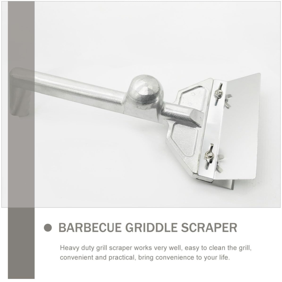 iplusmile Grattoir à Barbecue en Acier Inoxydable 420 Protection Anti-éclaboussures et Manche Long pour Poêles à Frire et Nettoyage des Plaques de Cuisson Argenté