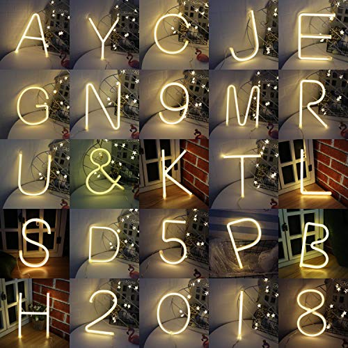 Image of Neon Number Sign Wall Decorative Neon Lights Warm White Alphabet Letter Lights Night Lamp for House Bar Pub Hotel Beach Recreational, Kids Room, Living Room, Birthday Wedding Party Decor - 8 (Eight)