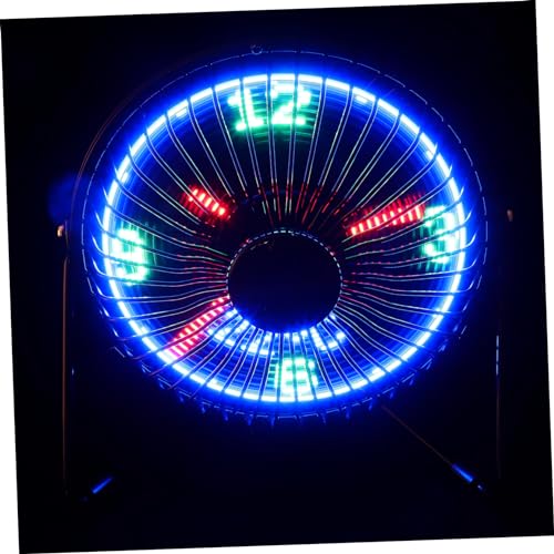 HEALSOPTHY Ventilador USB de Escritorio Portátil con Pantalla LED de Reloj y Temperatura Motor sin Escobillas Silencioso Estructura Metálica Resistente para Oficina y Uso Coche
