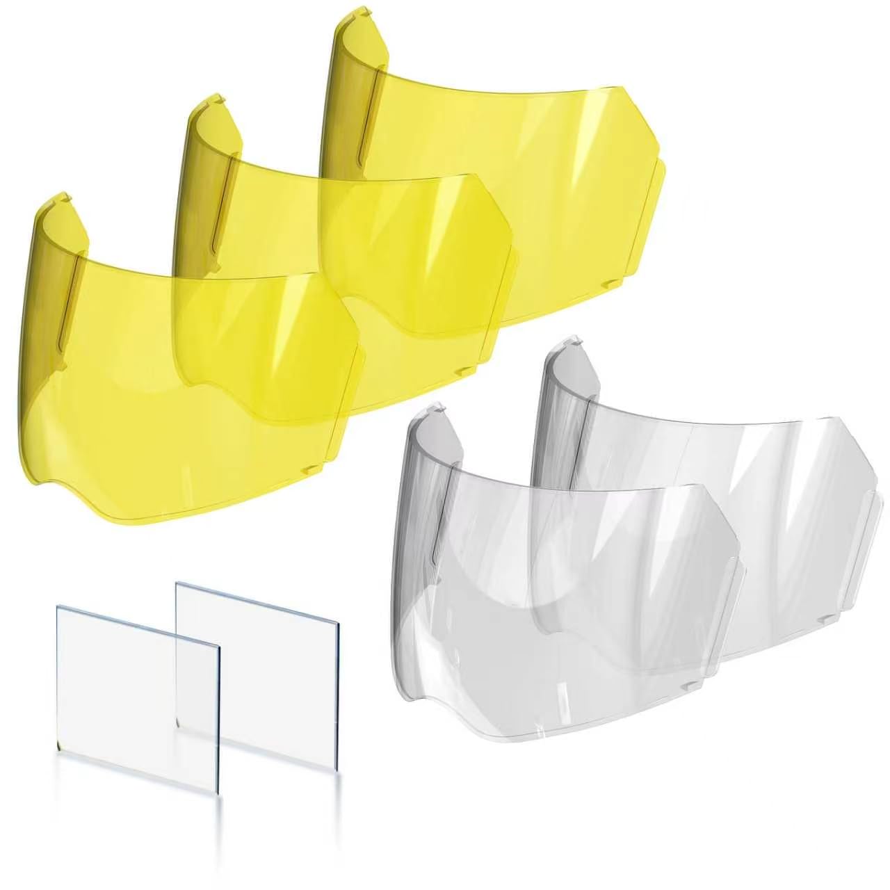 Kit de 7 lentilles de rechange pour casque de soudage - 3 lentilles jaunes et 2 lentilles de protection extérieures transparentes avec 2 lentilles intérieures transparentes, compatible avec