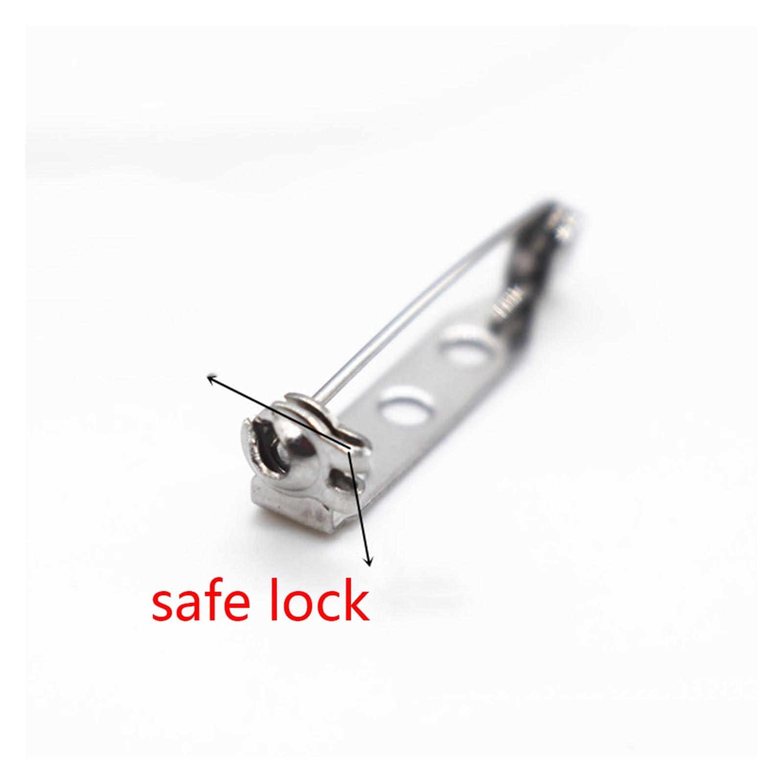 Zapięcia do broszek, Stainless Steel Brooch 20pcs Badge Holder Base Bar DIY Jewelry Making Findings(Safe lock 25 mm)