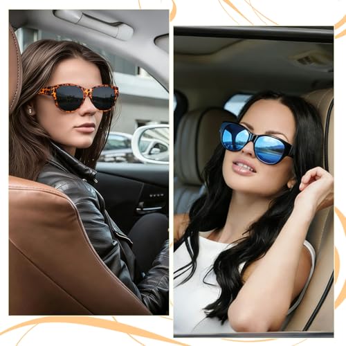 Image of HAOLOTA Fit Over Glasses Sunglasses for Women Polarized | Over Glasses Sun Glasses, UV400 Polarized Lens, Trendy Cat Eye Sunglasses, Lightweight and Flexible, Driving, Daily Use