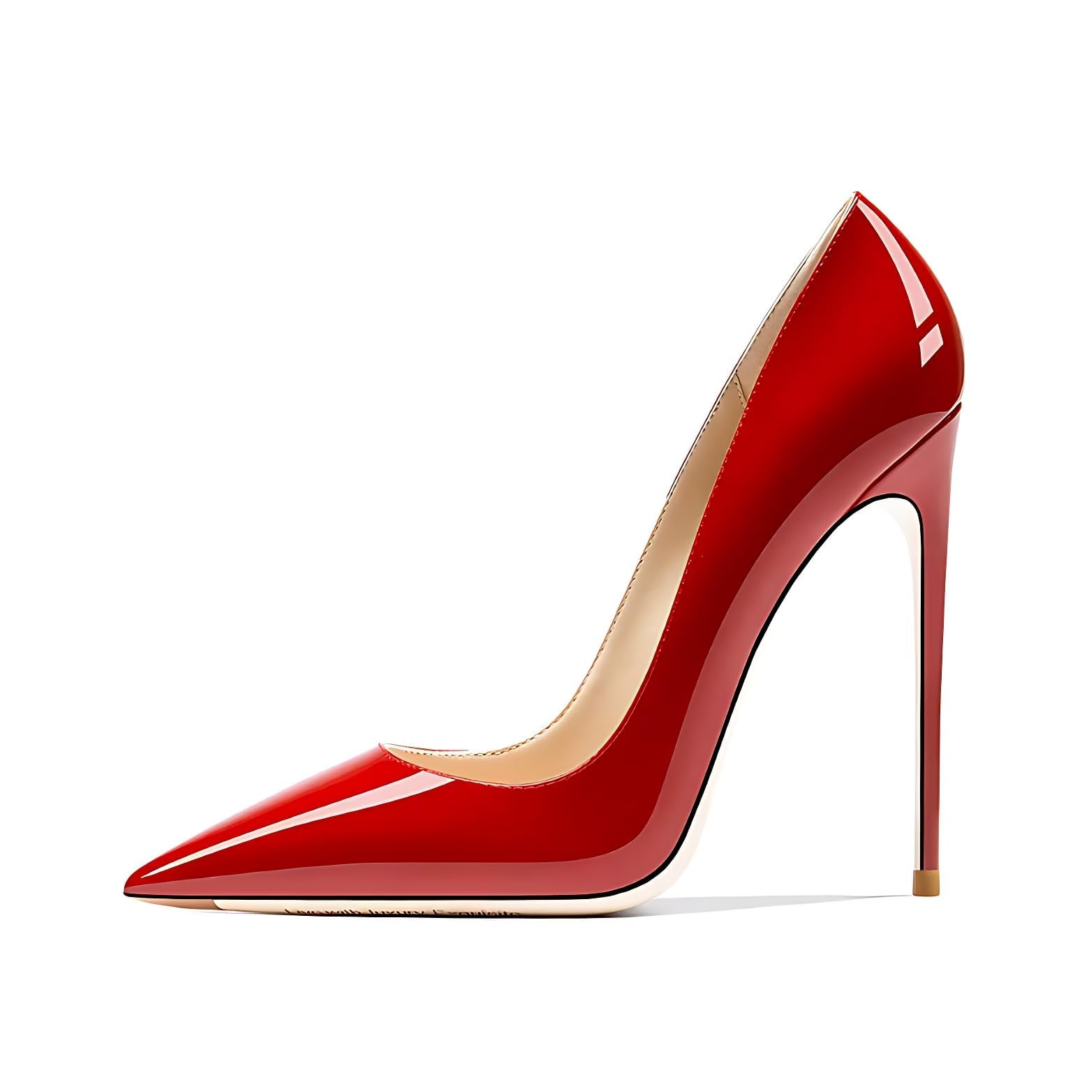 Qunvngutui Women's Pointed Toe Shallow Stiletto Heels 4.7 Inch Pumps Wedding Party Banquet Shoes