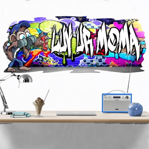 Vinilo Decorativo Personalizado Mono 3D 68x27.5 pulg miniatura 4