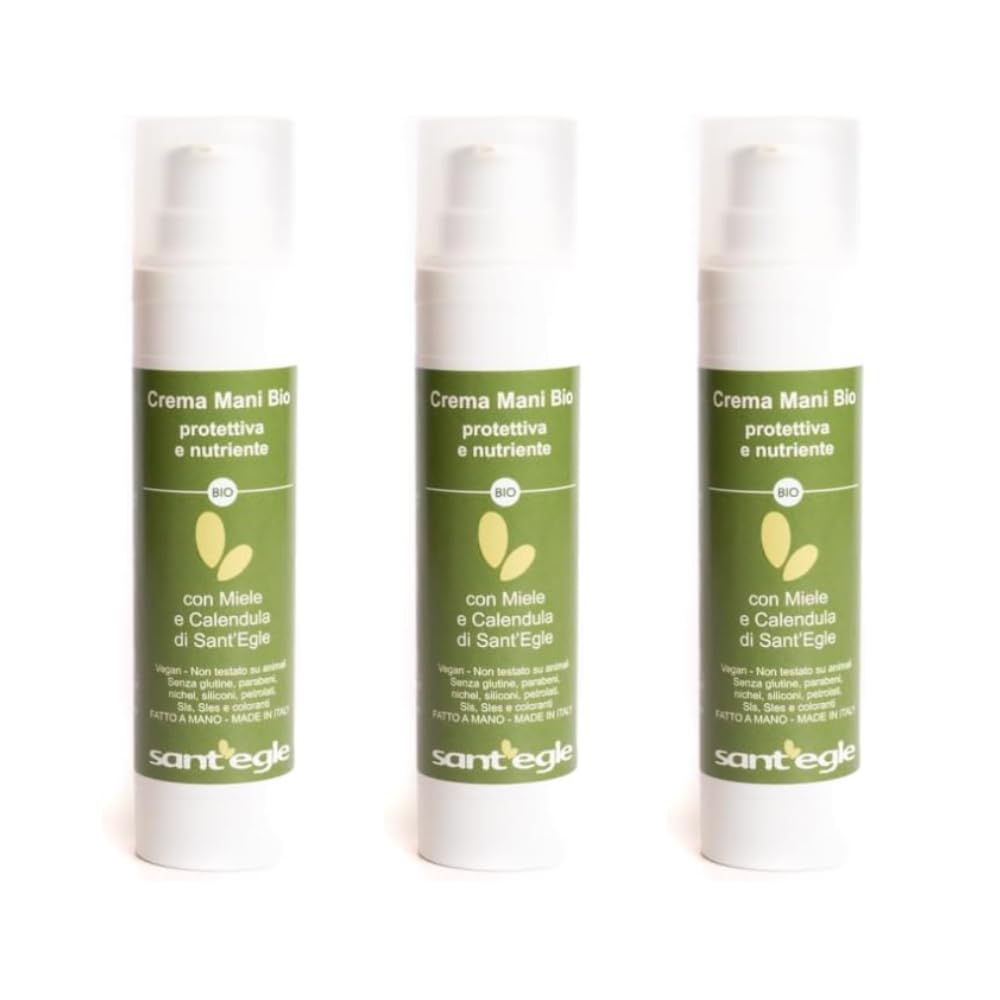 Sant'Egle Crema Mani Biologica Miele e Calendula 100 ml | Confezione Risparmio