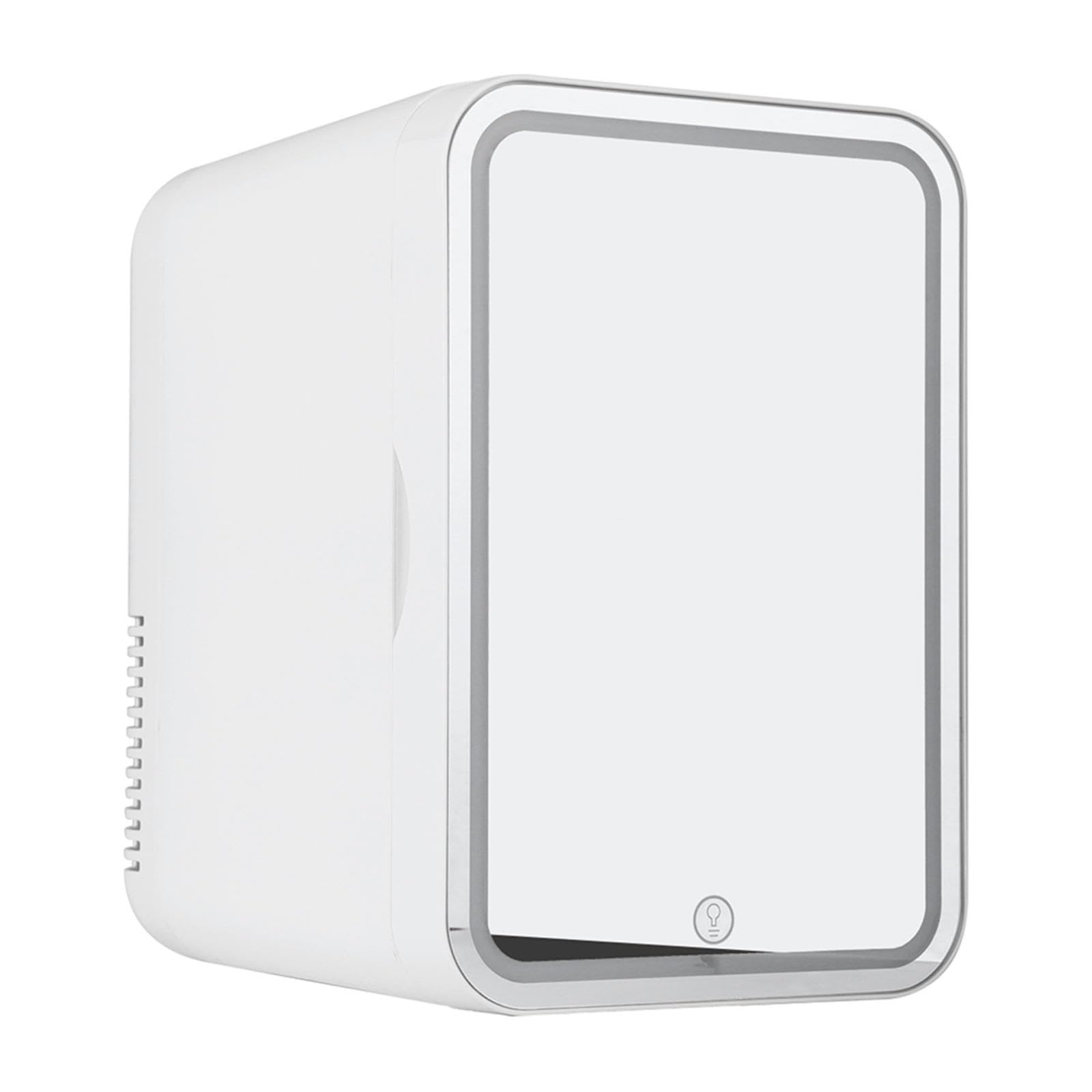 BesBet Nevera Portatil Electrica PequeñA, Con Espejo Led, Capacidad 8L Neverita, RefrigeracióN Y CalefaccióN,12v/ 220v Refrigerador CosméTico, Adecuado Para Almacenar Bocadillos,White