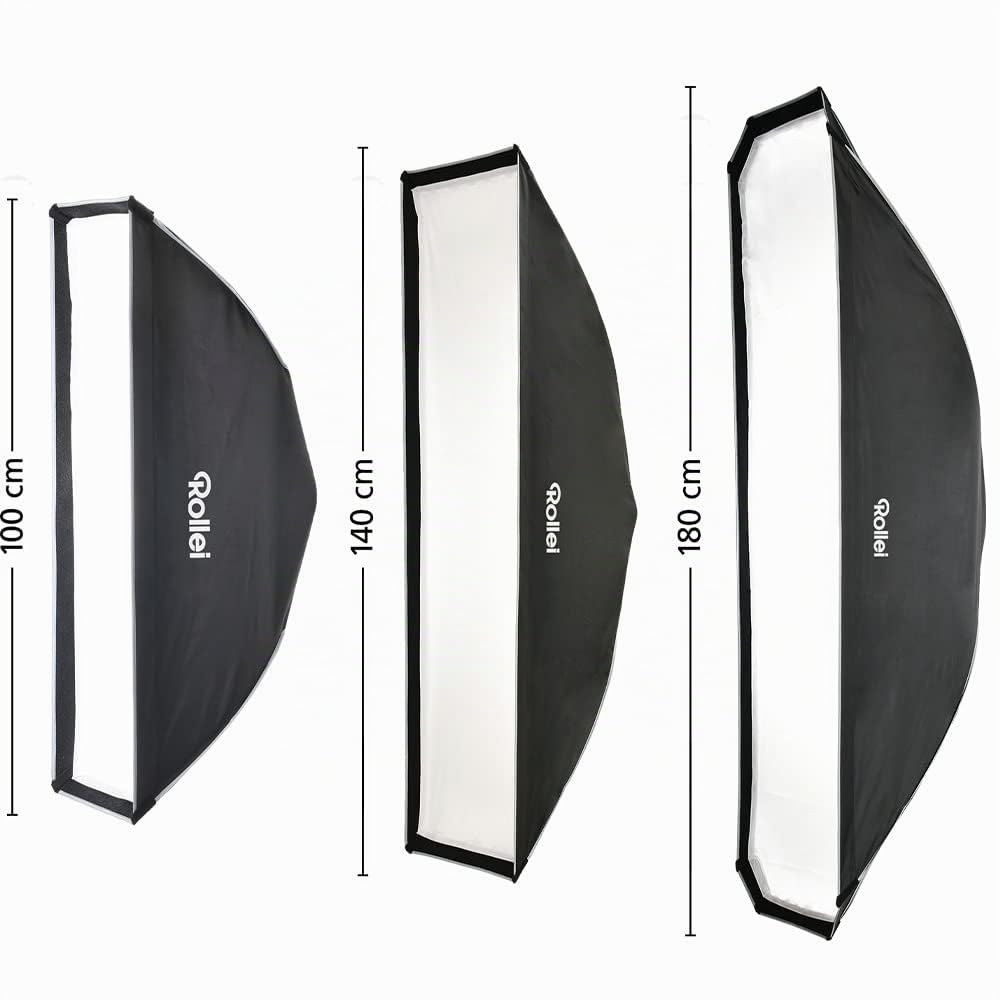 Rollei Klick-Striplight 35 cm x 140 cm Softbox mit Grid. Leicht auf zu bauender Klick-Lichtformer ideal für Fashion und Portrait Aufnahmen. – Bild 6