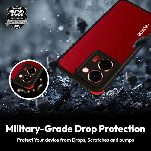 Image of KAPAVER Hybrid Series Back Cover Case Compatible with Realme P3 Ultra (PC+TPU) (Black)