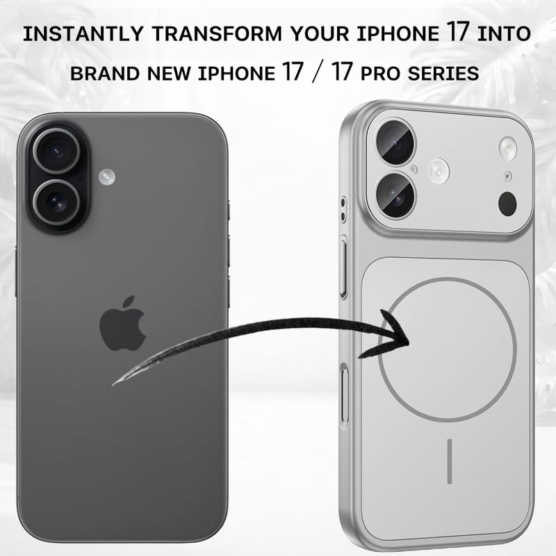 Image of SHINESTAR Converter Case for iPhone 17 | Premium Protective Mag-Safe Cover | iPhone 17 Pro / 17 Pro Max Series Style Design | in-Built Camera Guard | Wireless Charging Compatible - Silver
