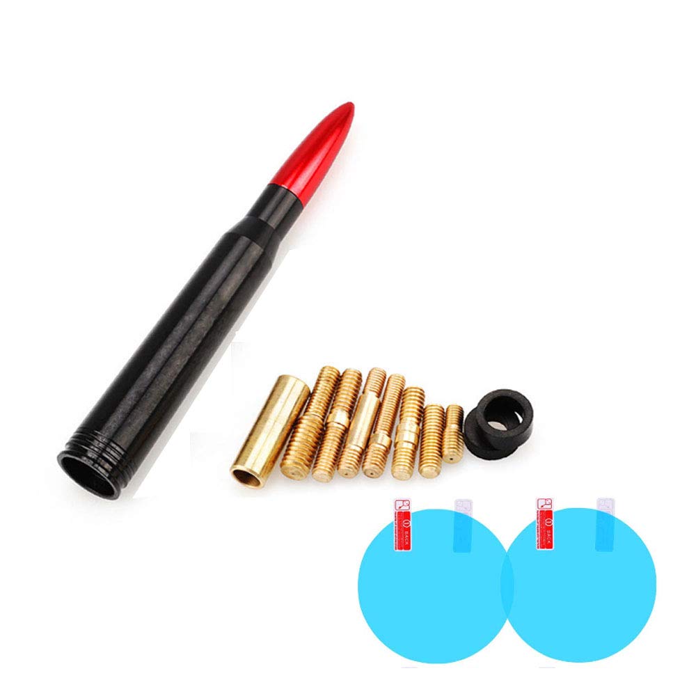 EJOYS Universal Bullet Antenna Car Vehicle Replacement Antenna Compatible with Ford F150 F250 F350 Super Duty Raptor Dodge RAM 1500 2500 3500 Toyota Tundra 2000-2020 & Toyota Tacoma 1995-2015 (Red)