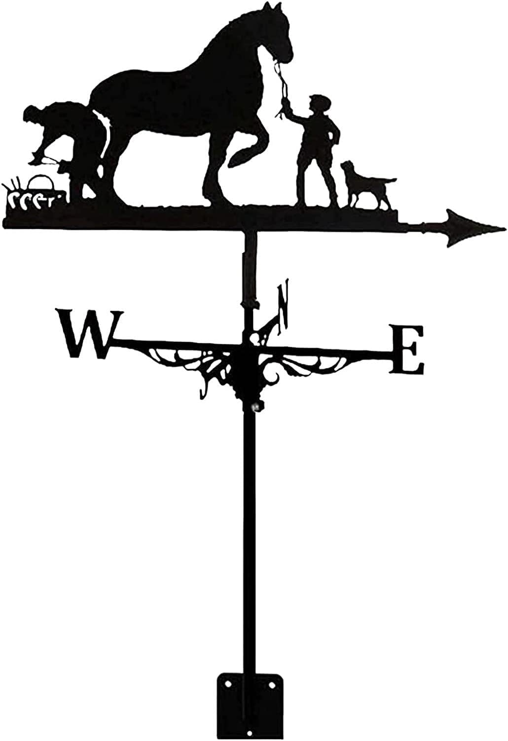 Klonwg 8 Weather Vane Stainless Steel Weathervane Figurine, Practical Wind Direction Indicator Weathercock Measuring Tools