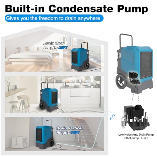 MOUNTO-310-Pints-LGR-Commercial-Dehumidifier-with-Built-In-Pump-and-Drain-Hose–Portable-Heavy-Duty-Dehumidifier-with-Wheels-for-Basements-Garages-Home-and-Job-Sites-Blue MOUNTO 310 Pints LGR Commercial Dehumidifier with Built In Pump and Drain Hose–Portable Heavy Duty Dehumidifier with Wheels for Basements Garages Home and Job Sites Blue