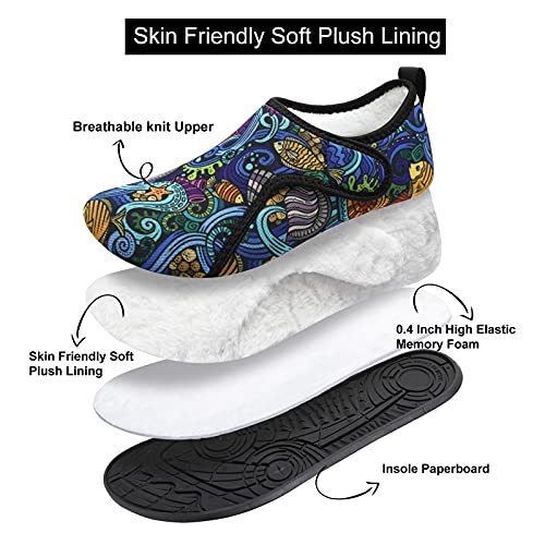 L-RUN Womens Mens House Slippers Indoor Home Shoes Warm Barefoot Slippers Outdoor House Shoes Anti-slip3