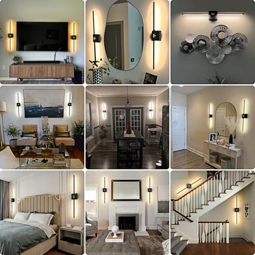 Image of iThird Battery Operated Wall Sconces Set of 2: 10000mAh Rechargeable Wireless Wall Lights, 360 Rotatable Magnetic Wall Lamp, 4CCT Dimmable LED Wall Lighting for Bedroom Living Room Hallway, 31.7in