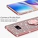 KuDiNi for Samsung Galaxy S7 Edge Case, Galaxy S7 Edge Phone Case for Women Glitter Crystal Soft Clear TPU Luxury Bling Cute Protective Cover with Kickstand Strap for S7 Edge Case (Glitter Rose)