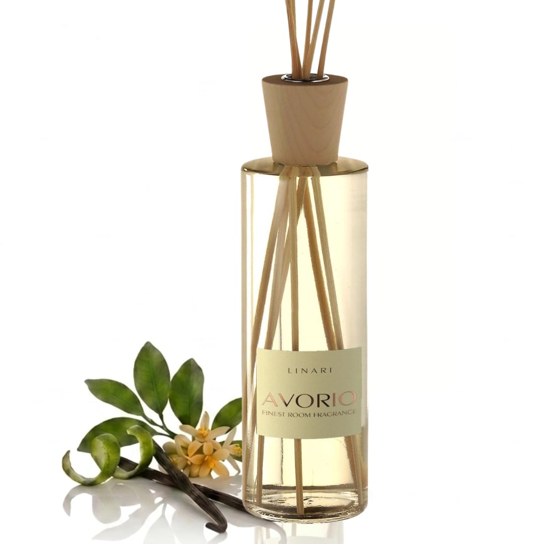 LINARI Avorio Reed Diffuser 500ml - Luxus-Raumduft bis 6 Monate haltbar | Von Top-Parfümeuren designt: Mediterraner Chypre mit Bergamotte, Vanille & Moos. Edler Designflakon, nachhaltig nachfüllbar.