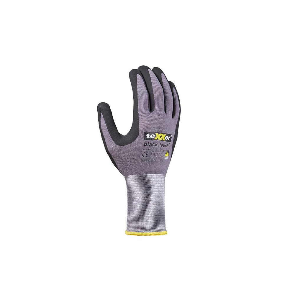 texxor 144 Paar Handschuhe Montagehandschuhe Black Touch 144 x grau/schwarz 10