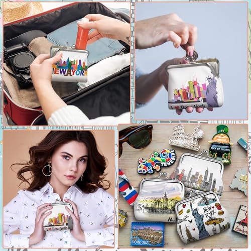New York City-Themed 9-Piece Coin Purse Set for Women - Vintage Kiss Lock Change Wallets for Souvenirs and Travel Essentials - Image 5