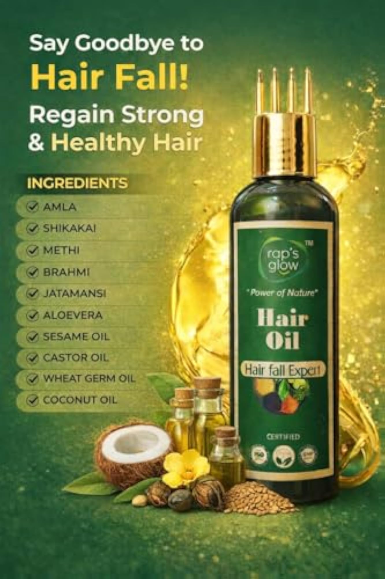 Hair Oil Enriched with Amla, Shikakai and 8 Herbs