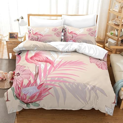 Housse de couette tropicale ultra douce avec fermeture éclair solide 140x200 - 3