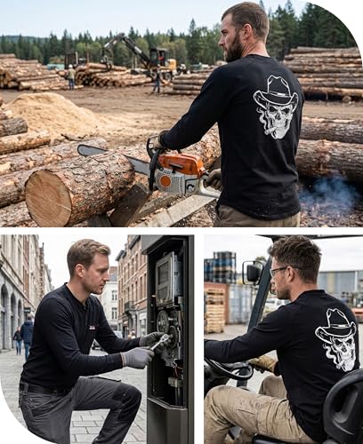 Image of BOCOMAL FR Shirts for Men Long Sleeve EX Soft Flame Resistant Henley CAT2 | NFPA2112 6oz Midweight Cotton Knit Heather Series,Moisture-Wicking /Breathable,Chest Pocket,Rib-Knit Cuffs,Summer Work T Shirt