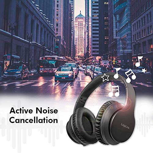 Casque Audio Bluetooth LogiLink BT0053 avec réduction active du bruit ANC et boîte