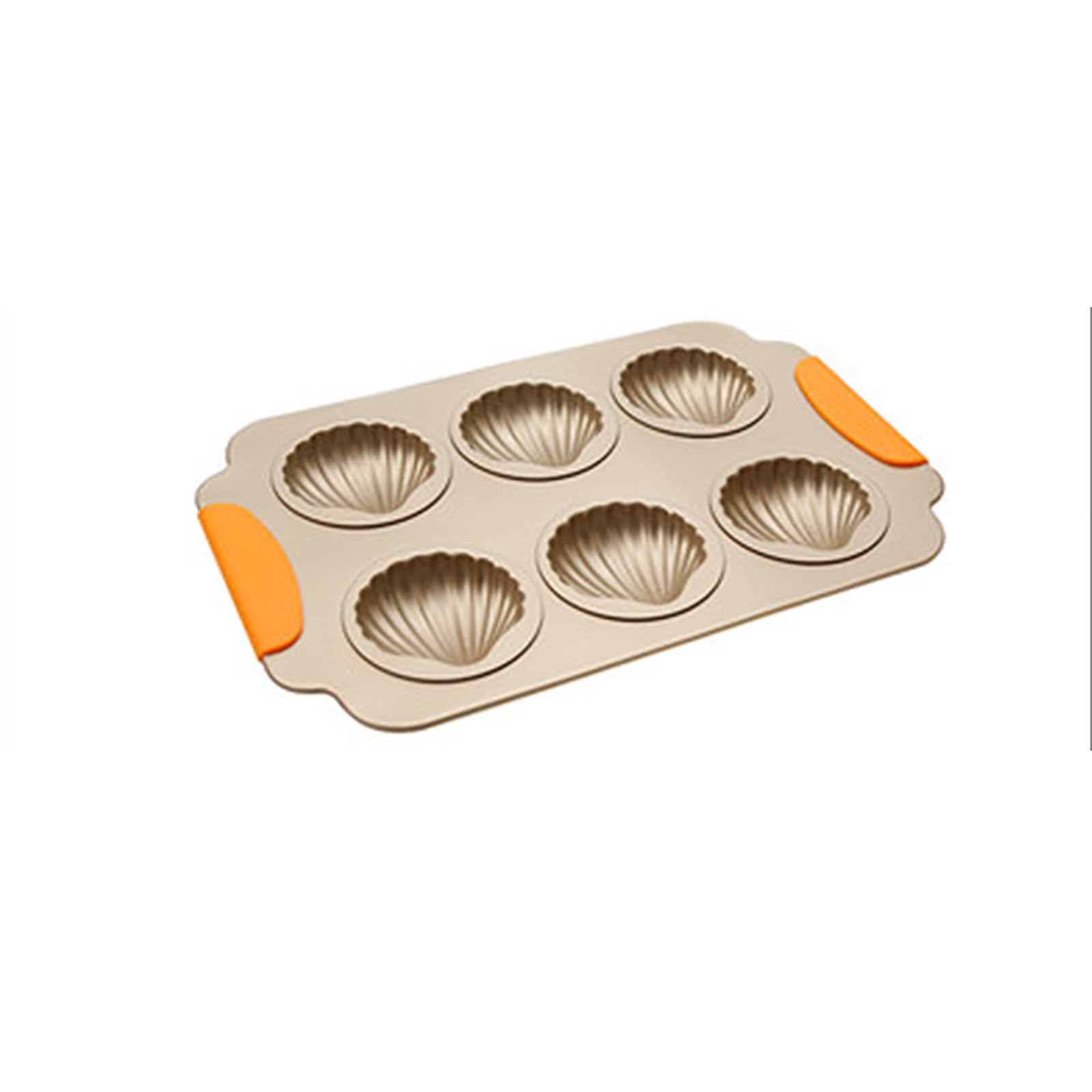 Mini-Muffinblech für 6 Cupcakes, antihaftbeschichtet, Jakobsmuschelform, Aluminiumlegierung, Backform für Mince Pies, Cupcakes