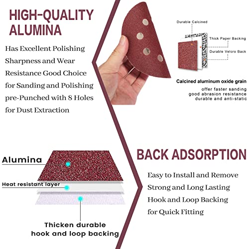 STEBRUAM 100 Stück Schleifpapier 125mm Klett 120 körnung,Profi 125 Schleifscheiben Rund 8 Loch für Exzenterschleifer