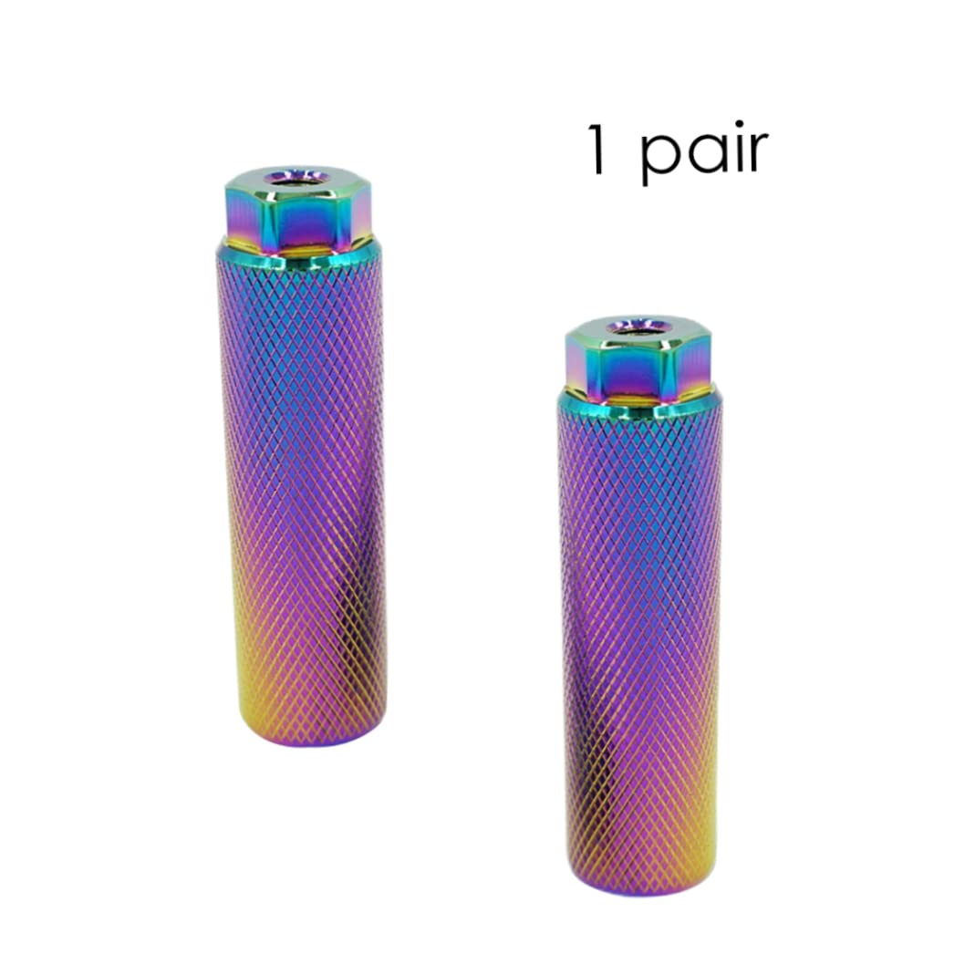AEIOFU Bike Pegs Anti Skid Aluminum Alloy Foot Pegs Fits 3/8 inch Axles Colorful 1Pair Anti Skid Pegs Aluminum Alloy Bike Pegs Mountain Bike Pegs Bike Foot Pegs