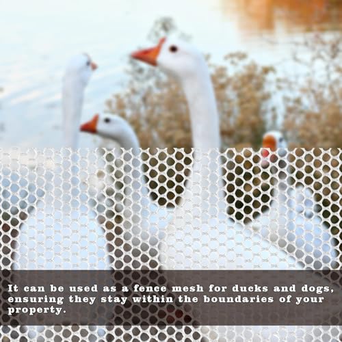 5 m × 40 cm Rollgitterzaun aus Kunststoff, Vielseitiger weiß Tiergitterzaun mit Netz, Zuschneidbar, langlebig als Baumschutz, Katzen-, Hunde- & Kaninchenbarriere sowie Pflanzenschutz