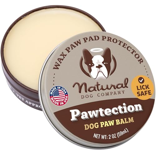 Natural Dog Company PawTection Balm 2 oz Tin – Wax-Based Paw Protector Stick with Shea Butter &...