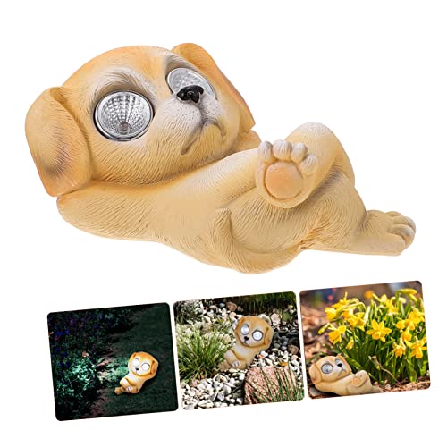 Caxusd 1Pc Solar Animal Light Outdoor Statues Outdoor Ornaments Led Solar Lights Animal Figurines Garden Animal Sculpture Light Up Dog Figures Solar Light Decor Resin Adornment Lighter #TOP6
