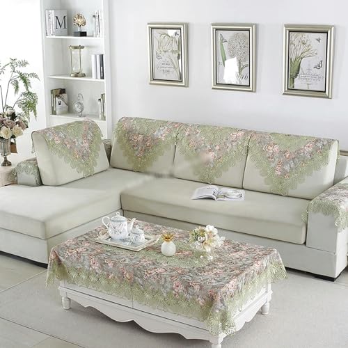 Couverture de table à manger pour masquer l'usure avec cette nappe brodée verte