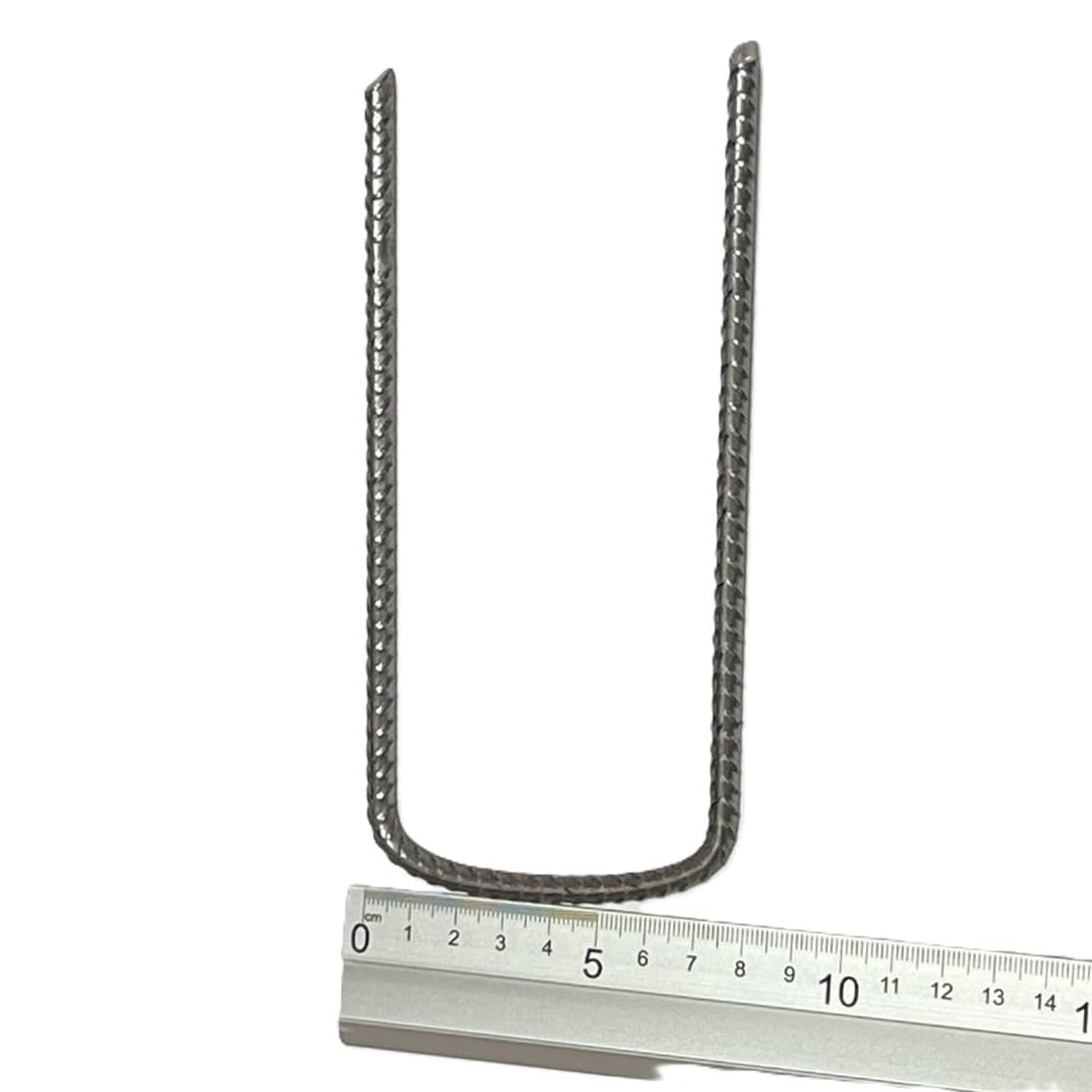 Grapas fijación geomalla y red coco, arilla de rea de 6 mm de grosor, medida 17 x 8 x 17 cm Grapa dura y resistente (Pack de 100 Unidades)