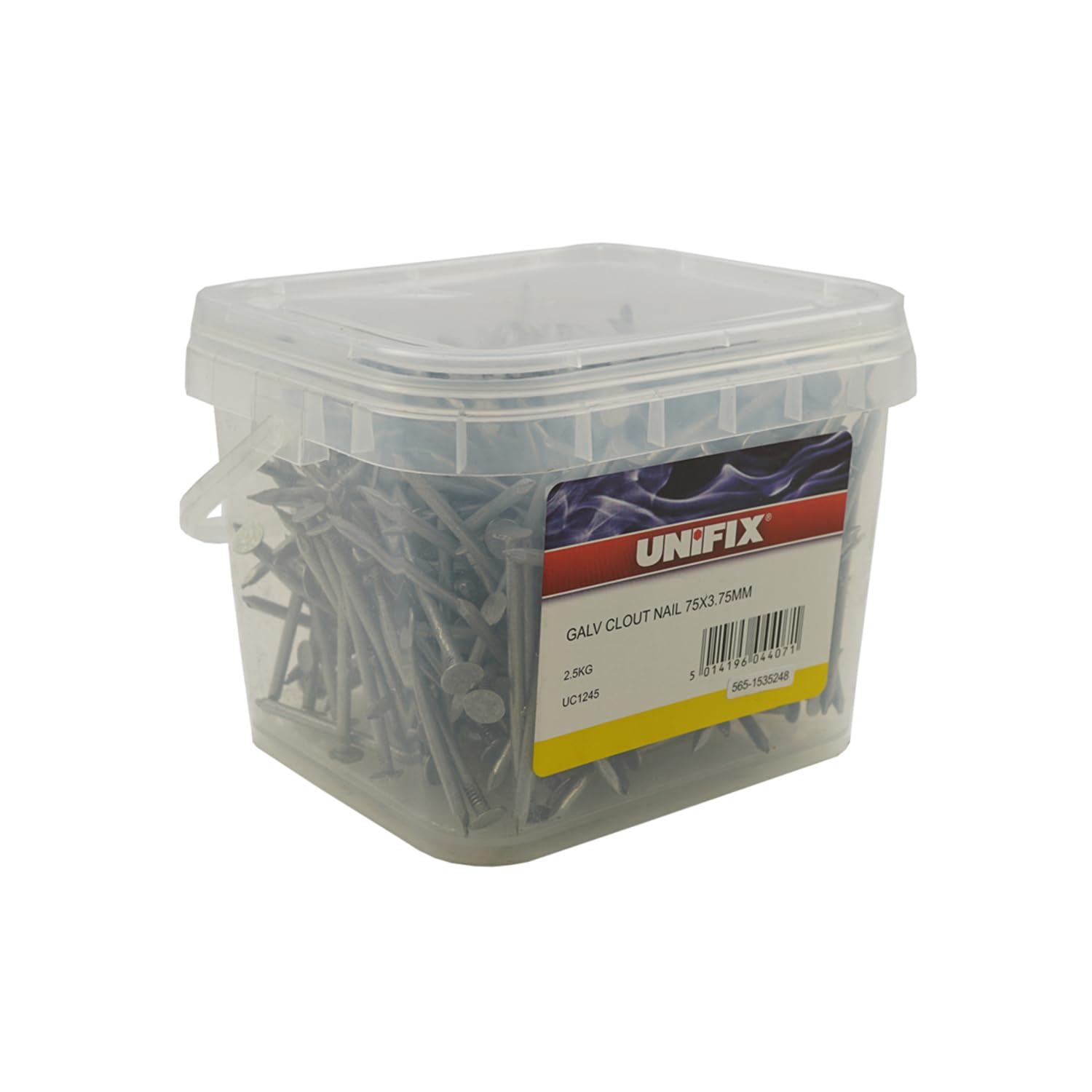 Unifix Galvanised Clout Nails 2.5Kg Tubs - 40mm x 2.65 (Box of 4)