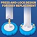 BOOMJOY Disposable Toilet Brush with 42 Refills, Toilet Bowl Cleaner Wand with Holder, Long Handle Bathroom Cleaning Srubber Kit with Storage Caddy