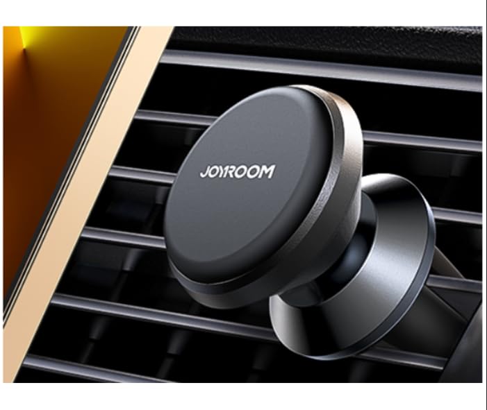 සමීප රූපය view of the JOYROOM magnetic car phone holder, highlighting its compact design and magnetic surface.
