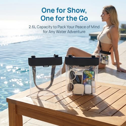 Waterproof Phone Pouch 2.6L Large Capacity Dry Bag con Pantalla Táctil Sensible y Sellado de 3 Capas para Playa, Snorkeling y Rafting - Negro miniatura 4
