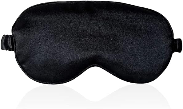 Sleep Mask 100% Mulberry Silk Eye Mask, Blinder for Total Blackout & Zero Pressure,Eye Mask for Sleeping with Travel Pouch & 2 Ear Plugs for Side Sleepers, Men & WomenBlack
