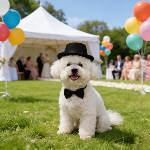 Accesorios formales para mascotas Qiansail, set 2 piezas negro miniatura 5