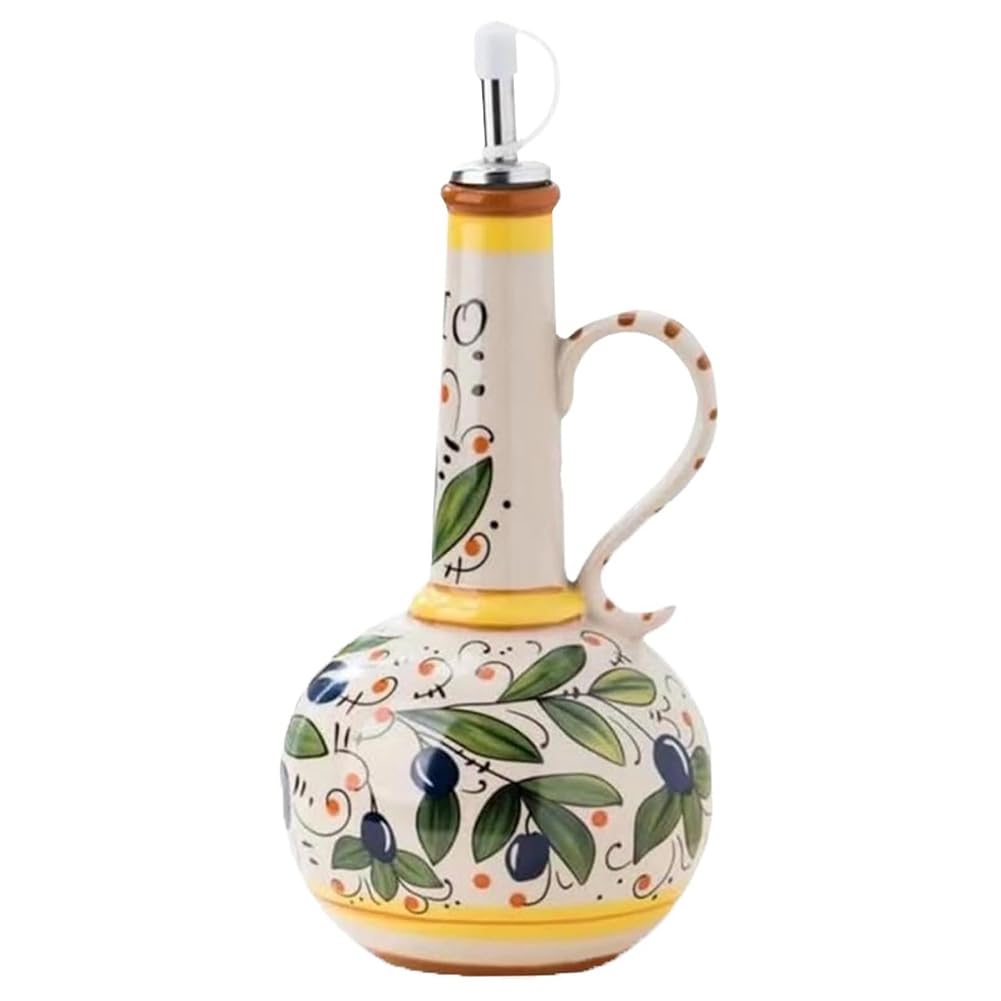 CTRLZS Ceramic Olive Oil Dispenser Bottle 23oz, Olive Oil Dispenser Bottle Ceramic, Stainless Steel Spout Ceramic Oil Dispenser