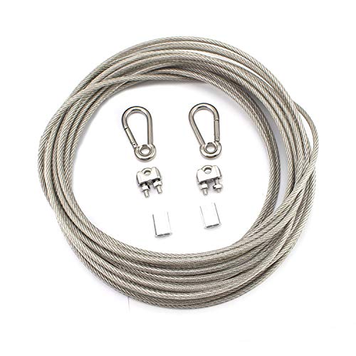 ZNKZJ Heavy Duty Washing Line Rope,Premium Quality Stainless Steel Clothes Line with Waterproof Coating,Portable Clotheslines Windproof Non-Slip Durable Antirust，Outdoor Garden,5mm-12m